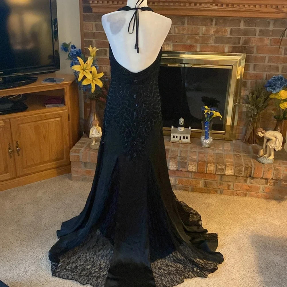 Sue Wong nocturnal black formal gown size 10 - Picture 11 of 17
